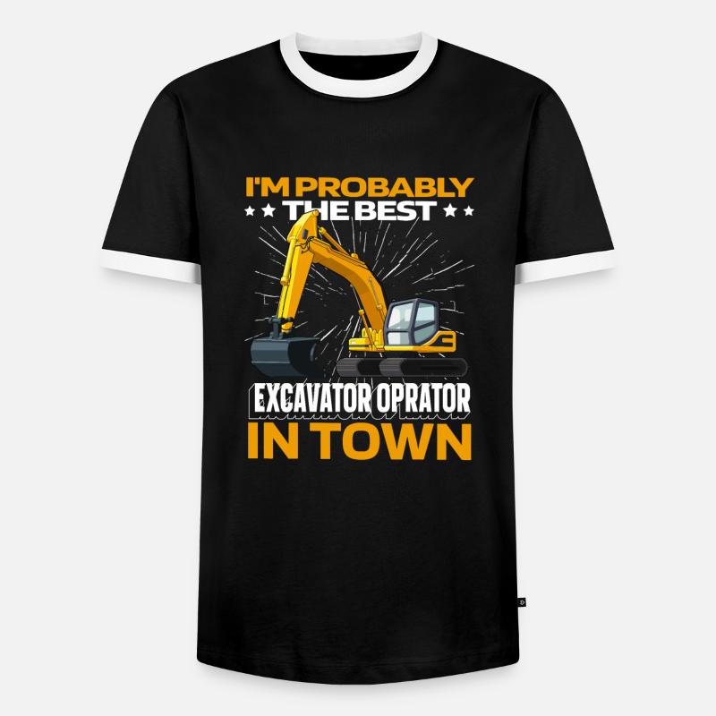 Baggerfahrer - Männer Kontrast-T-Shirt - Schwarz/Weiß