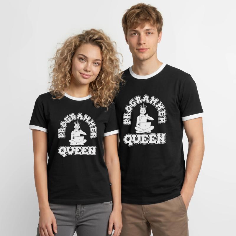 Developer Coder Programmer Queen Men's Ringer Shirt