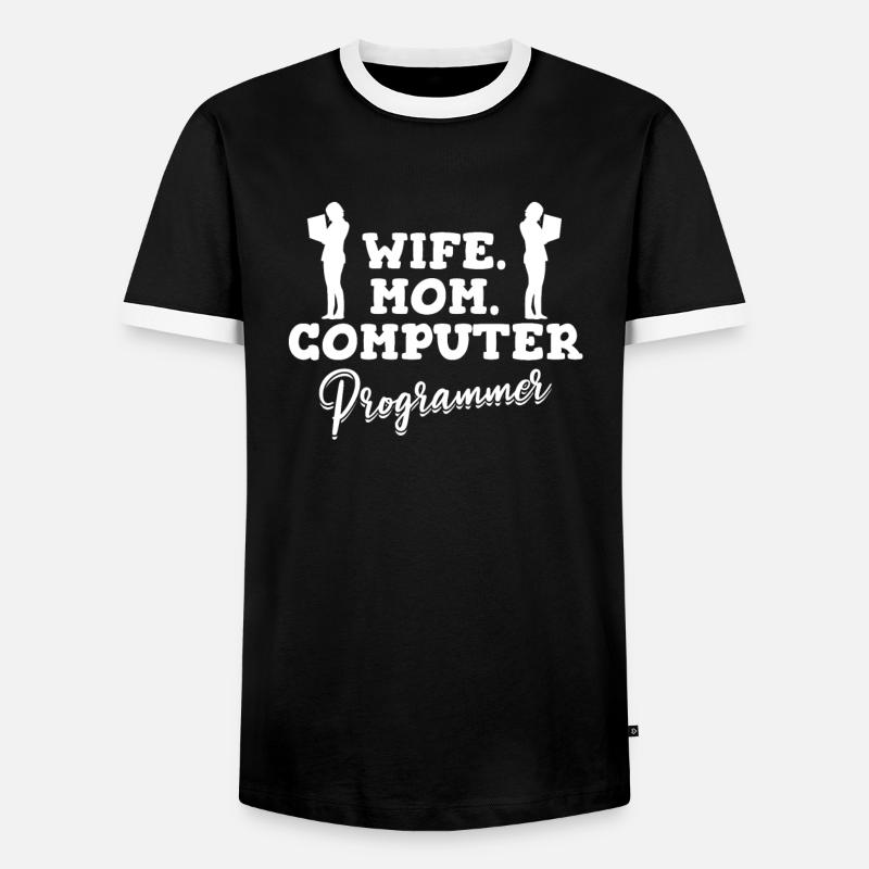 Entwickler Coder Programmierer Mama - Männer Kontrast-T-Shirt - Schwarz/Weiß