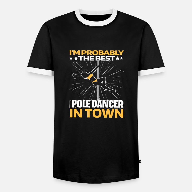 Pole Dancing Witzig - Männer Kontrast-T-Shirt - Schwarz/Weiß