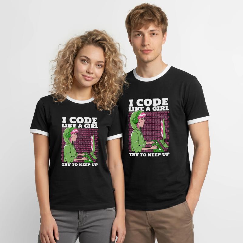 Entwickler Coder Programmierer Männer Kontrast-T-Shirt