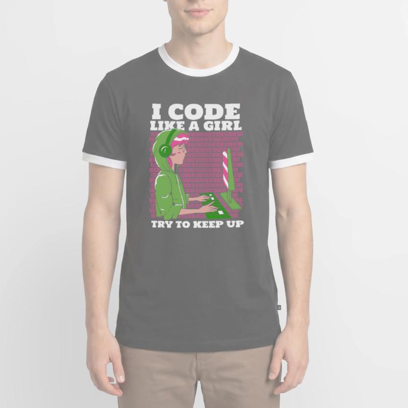 Entwickler Coder Programmierer Männer Kontrast-T-Shirt