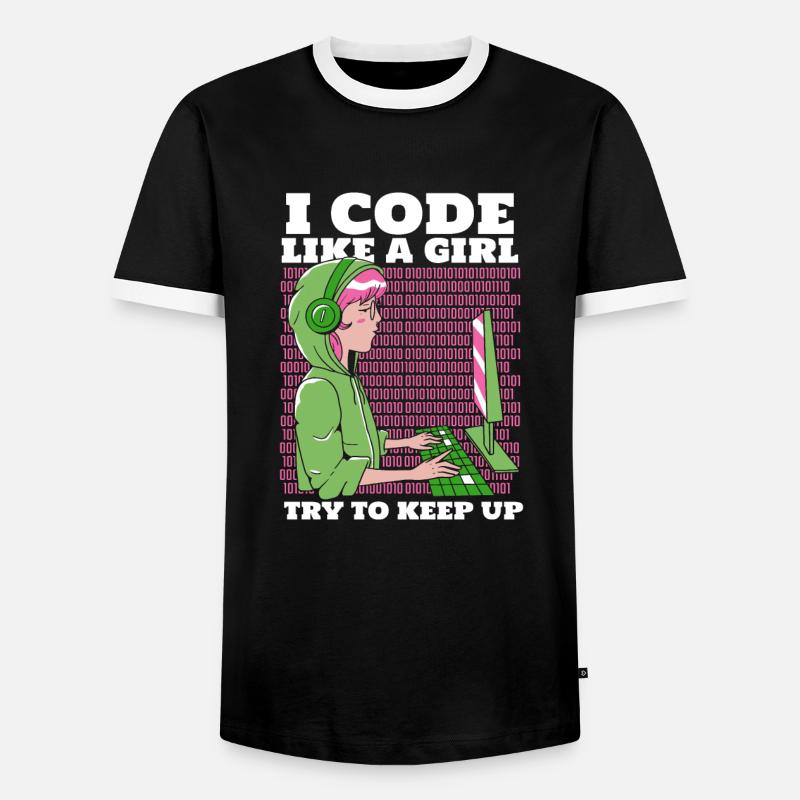 Developer Coder Programmer - Men's Ringer Shirt - black/white