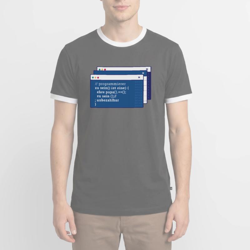 Developer Coder Programmer Father Men's Ringer Shirt