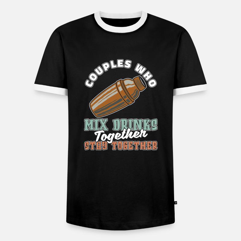 Bartender Bartender Couple Bartender - Men's Ringer Shirt - black/white