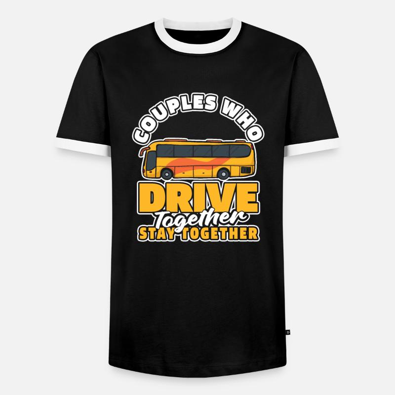 Bus Bus Driver Couples - Men's Ringer Shirt - black/white