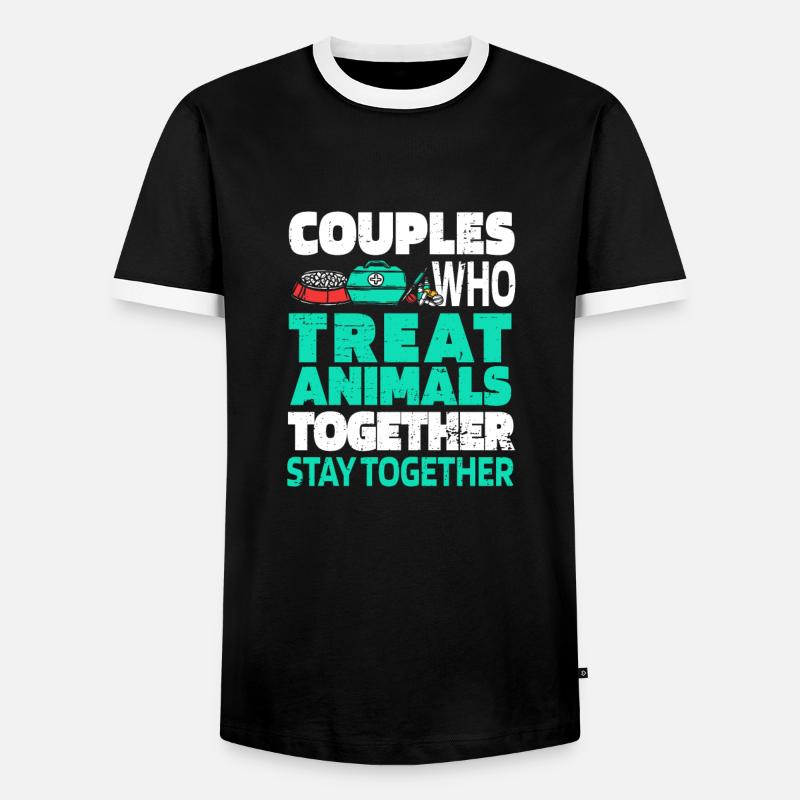 Veterinary assistant Veterinary assistant couple - Men's Ringer Shirt - black/white