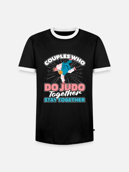 Judoka Paar - Männer Kontrast-T-Shirt - Schwarz/Weiß