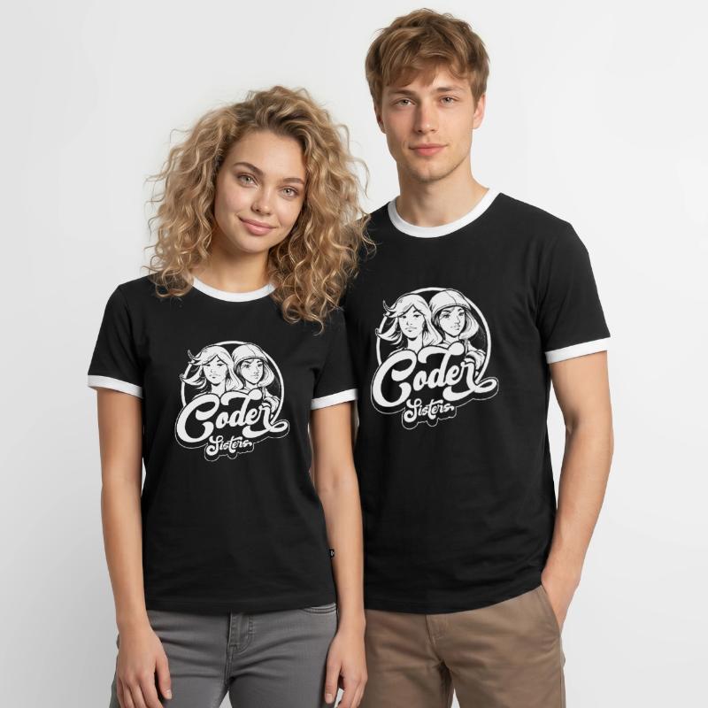 Entwickler Coder Programmierer Schwester Männer Kontrast-T-Shirt