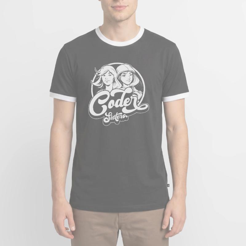 Entwickler Coder Programmierer Schwester Männer Kontrast-T-Shirt