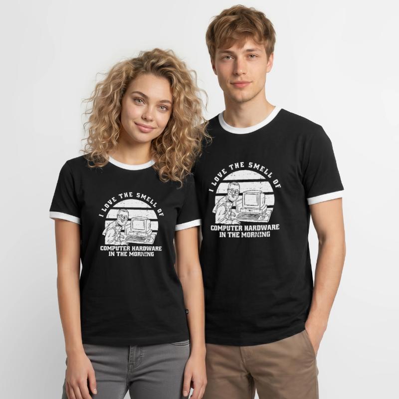 Developer Coder Programmer Computer T-shirt contrasté Homme