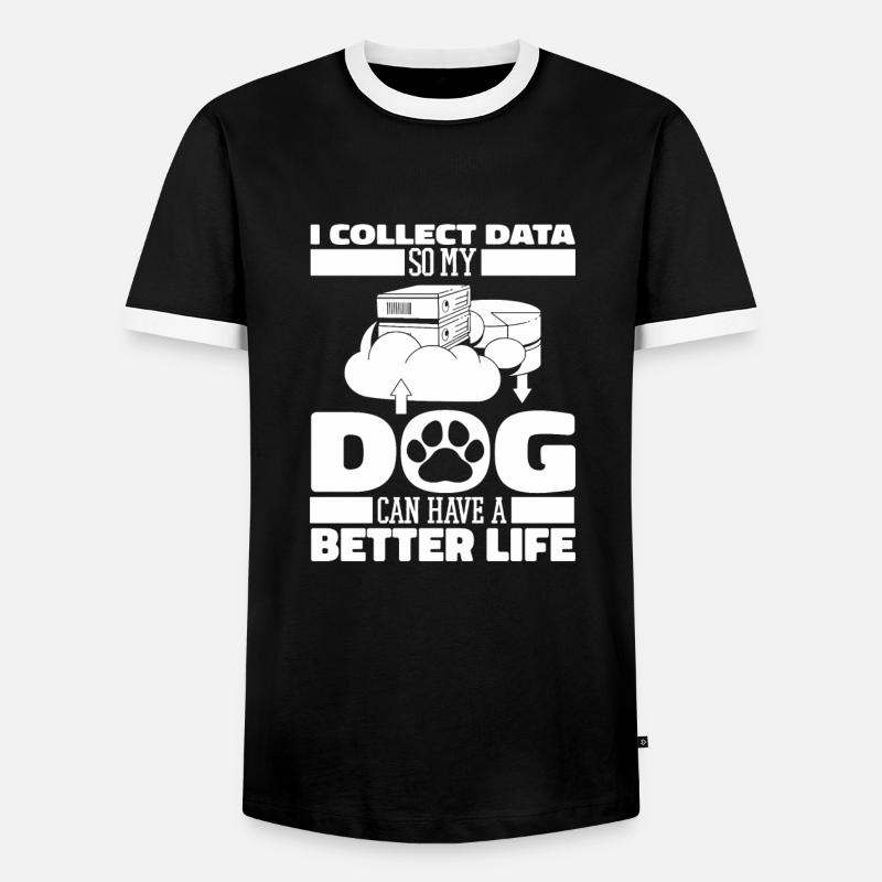Data Science Data Analyst Hund - Männer Kontrast-T-Shirt - Schwarz/Weiß