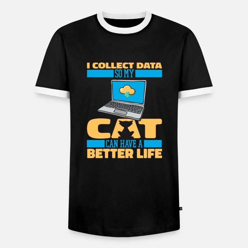 Data Science Data Analyst Katze - Männer Kontrast-T-Shirt - Schwarz/Weiß