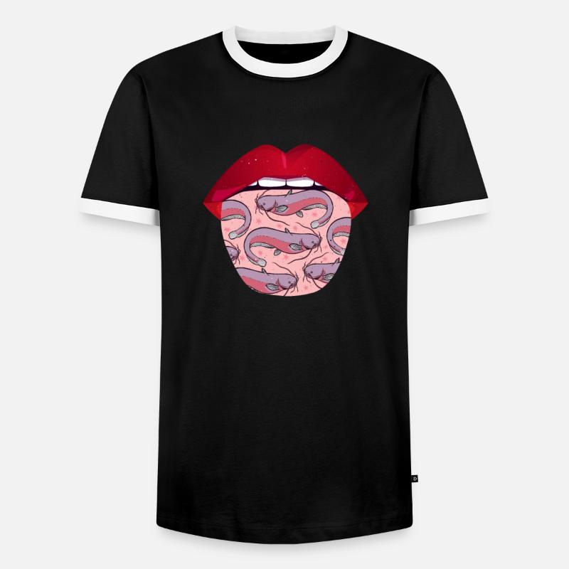 Catfish lips - Men's Ringer Shirt - black/white