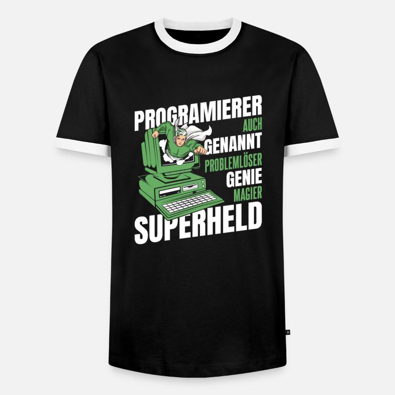 Entwickler Coder Programmierer Superheld - Männer Kontrast-T-Shirt - Schwarz/Weiß