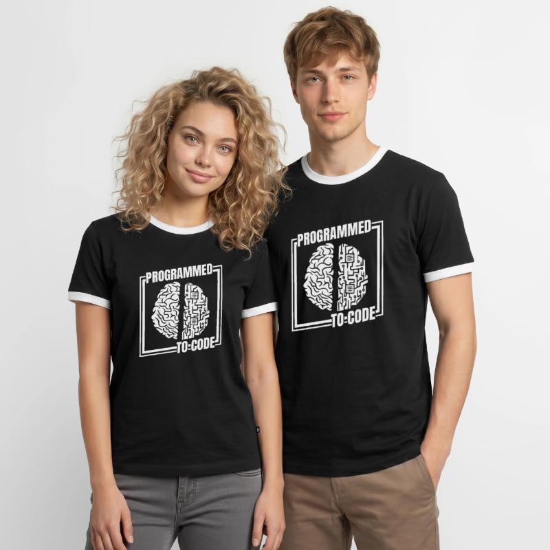 Developer Coder Programmer Funny Men's Ringer Shirt
