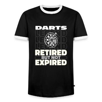 Dart Dartspieler Im Ruhestand - Männer Kontrast-T-Shirt - Schwarz/Weiß - Vorne - AI Model Female 172 light (172cm) & AI Model Male 178 light (178cm)