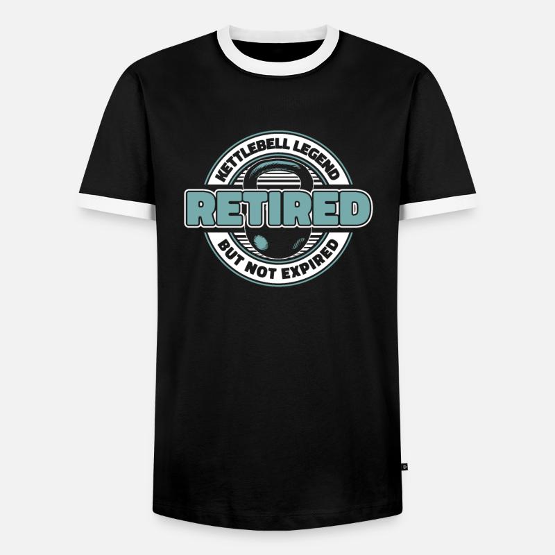 Retired kettlebell - Men's Ringer Shirt - black/white
