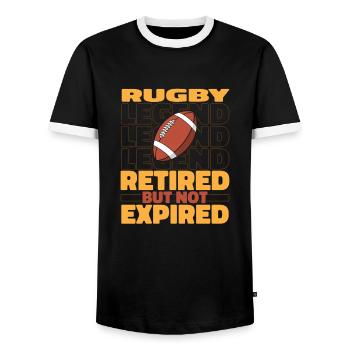 Retired rugby - Men's Ringer Shirt - black/white - Front - AI Model Female 172 light (172cm) & AI Model Male 178 light (178cm)