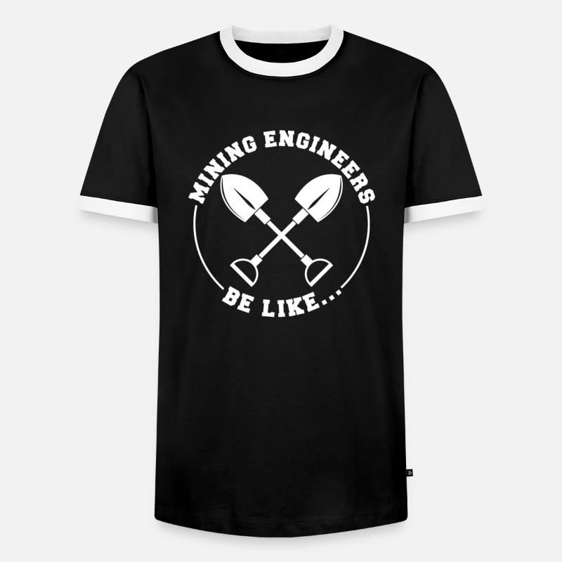 Engineer Witzig Mining Engineer - Men's Ringer Shirt - black/white