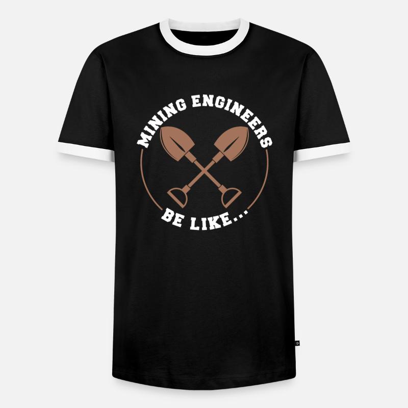 Engineer Shovel Mining Engineer - Men's Ringer Shirt - black/white