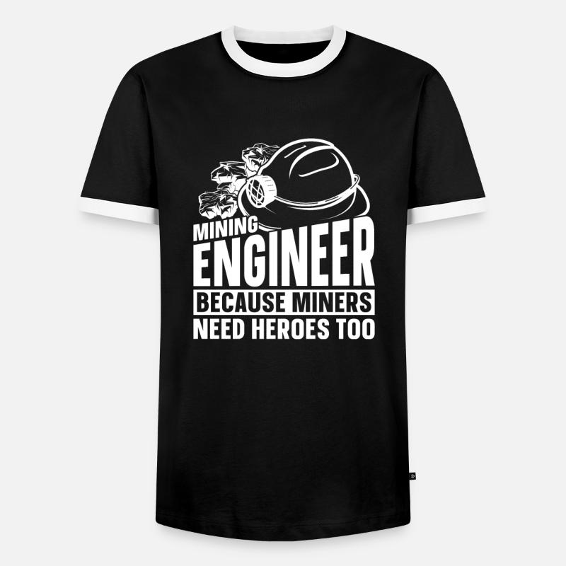 Engineer Helm Mining Engineer - Men's Ringer Shirt - black/white