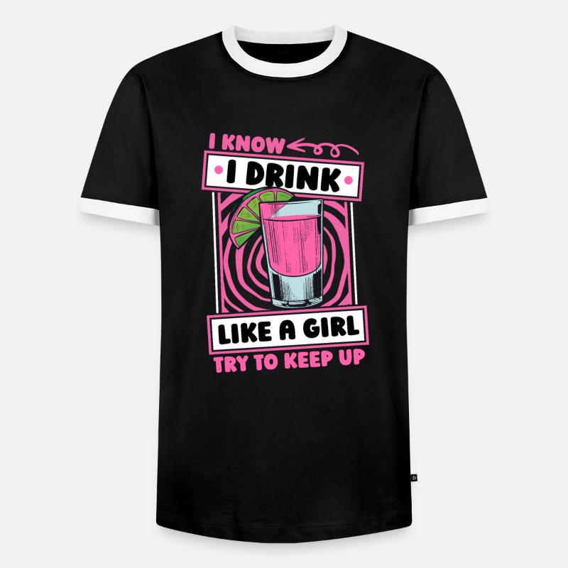 Bartender Bartender Girl Bartender - Men's Ringer Shirt - black/white