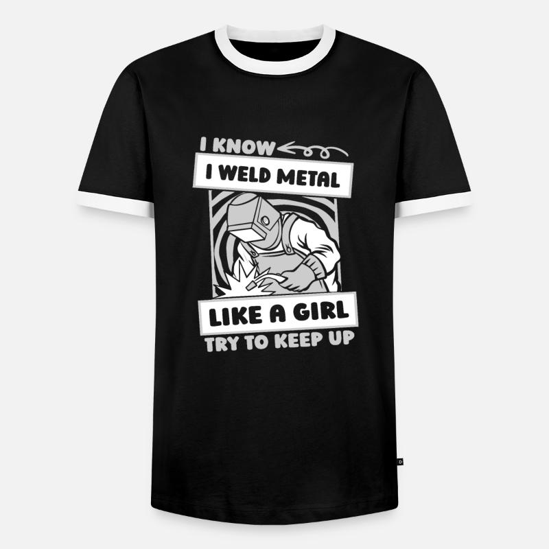 Schmied Metallbauer Mädchen - Männer Kontrast-T-Shirt - Schwarz/Weiß