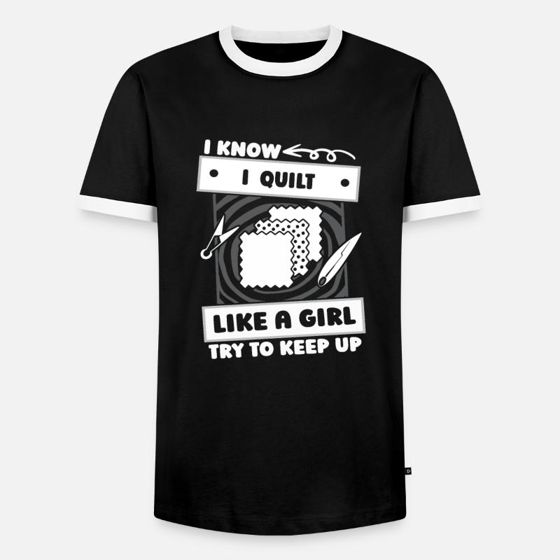 Quilting Mädchen - Männer Kontrast-T-Shirt - Schwarz/Weiß