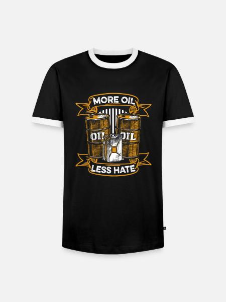 Ölfeld Bohrinsel Fass - Männer Kontrast-T-Shirt - Schwarz/Weiß