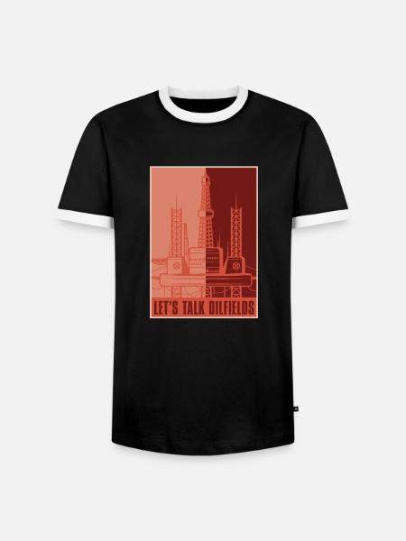 Ölfeld Bohrinsel - Männer Kontrast-T-Shirt - Schwarz/Weiß