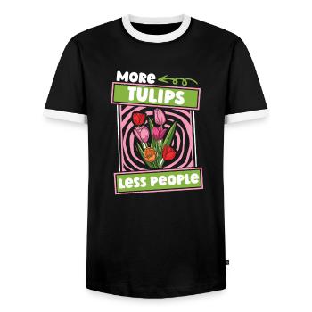 Tulpen Lustig Tulpen - Männer Kontrast-T-Shirt - Schwarz/Weiß - Vorne - AI Model Female 172 light (172cm) & AI Model Male 178 light (178cm)
