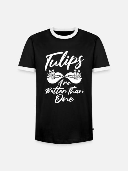 Tulpen Lustig Tulpen - Männer Kontrast-T-Shirt - Schwarz/Weiß