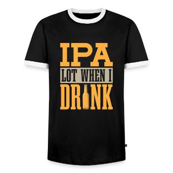 Bière artisanale Bière artisanale Bière drôle - T-shirt contrasté Homme - noir/blanc - Devant - AI Model Female 172 light (172cm) & AI Model Male 178 light (178cm)