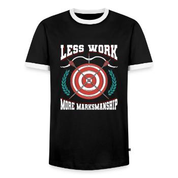 Tir à l’arc Tir à l’arc Archer Target - T-shirt contrasté Homme - noir/blanc - Devant - AI Model Female 172 light (172cm) & AI Model Male 178 light (178cm)