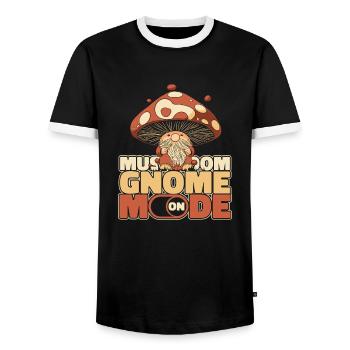 Mushroom pickers Mushrooms Mushroom dwarf - Men's Ringer Shirt - black/white - Front - AI Model Female 172 light (172cm) & AI Model Male 178 light (178cm)