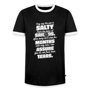 Voilier Sailor Voilier - T-shirt contrasté Homme - noir/blanc - Devant - AI Model Female 172 light (172cm) & AI Model Male 178 light (178cm)