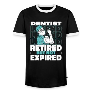 Zahnarzt Dentist Im Ruhestand - Männer Kontrast-T-Shirt - Schwarz/Weiß - Vorne - AI Model Female 172 light (172cm) & AI Model Male 178 light (178cm)
