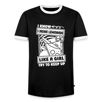 Limonade Fille - T-shirt contrasté Homme - noir/blanc - Devant - AI Model Female 172 light (172cm) & AI Model Male 178 light (178cm)