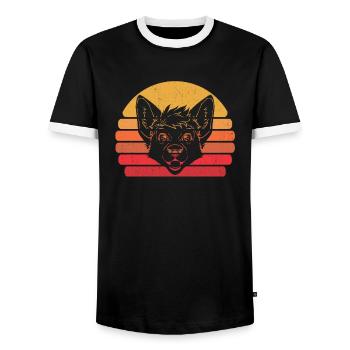 Furry Fandom Fursuits Cool - T-shirt contrasté Homme - noir/blanc - Devant - AI Model Female 172 light (172cm) & AI Model Male 178 light (178cm)
