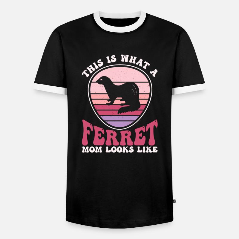 Frettchen Iltis Mutter - Männer Kontrast-T-Shirt - Schwarz/Weiß