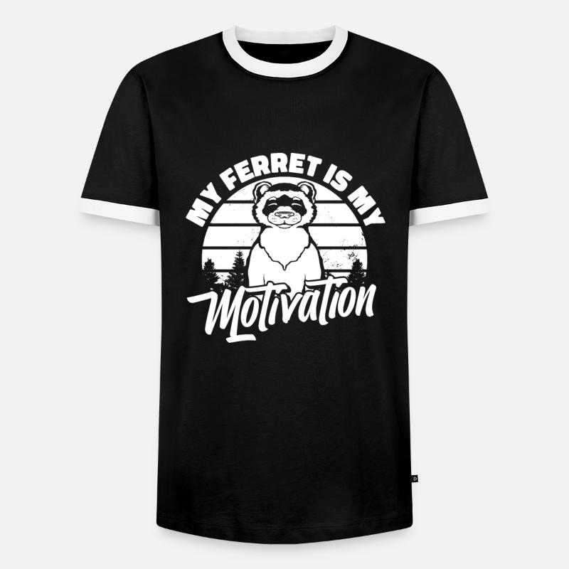 Frettchen Iltis Niedlich - Männer Kontrast-T-Shirt - Schwarz/Weiß