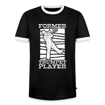Spielmannszug Trombone Funny - Men's Ringer Shirt - black/white - Front - AI Model Female 172 light (172cm) & AI Model Male 178 light (178cm)