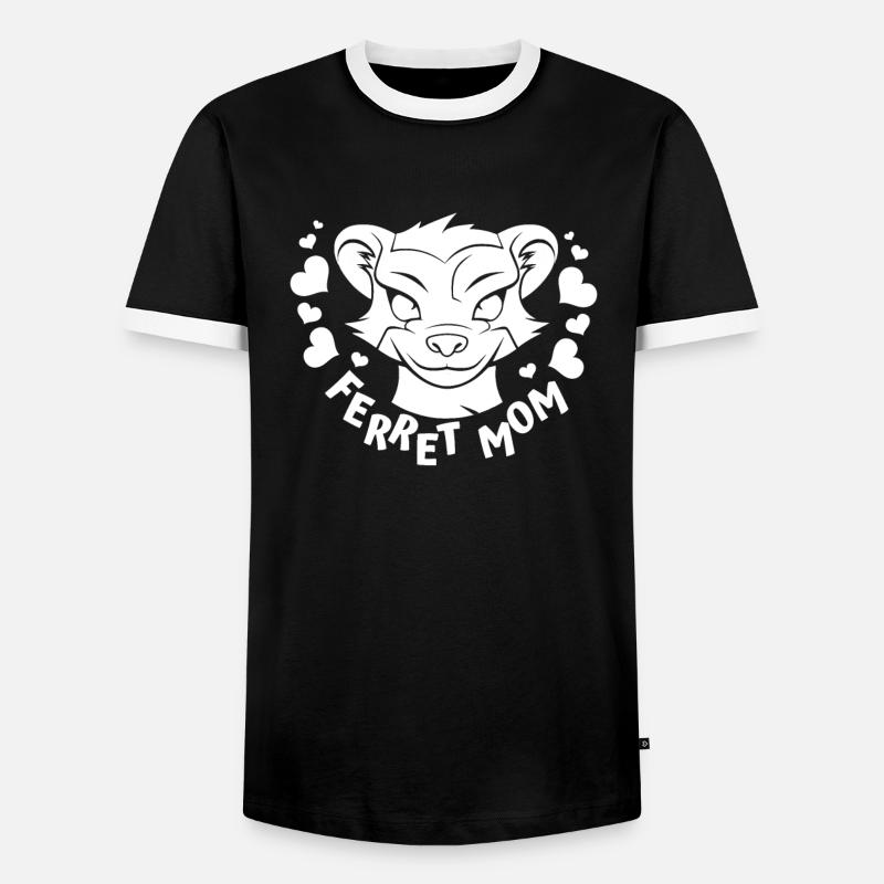 Frettchen Iltis Mutter - Männer Kontrast-T-Shirt - Schwarz/Weiß