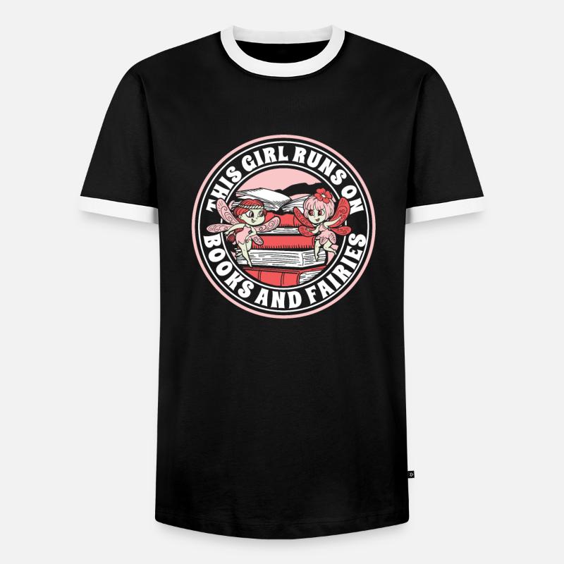 Buch Leseratte Bücherwurm Buchfee - Männer Kontrast-T-Shirt - Schwarz/Weiß