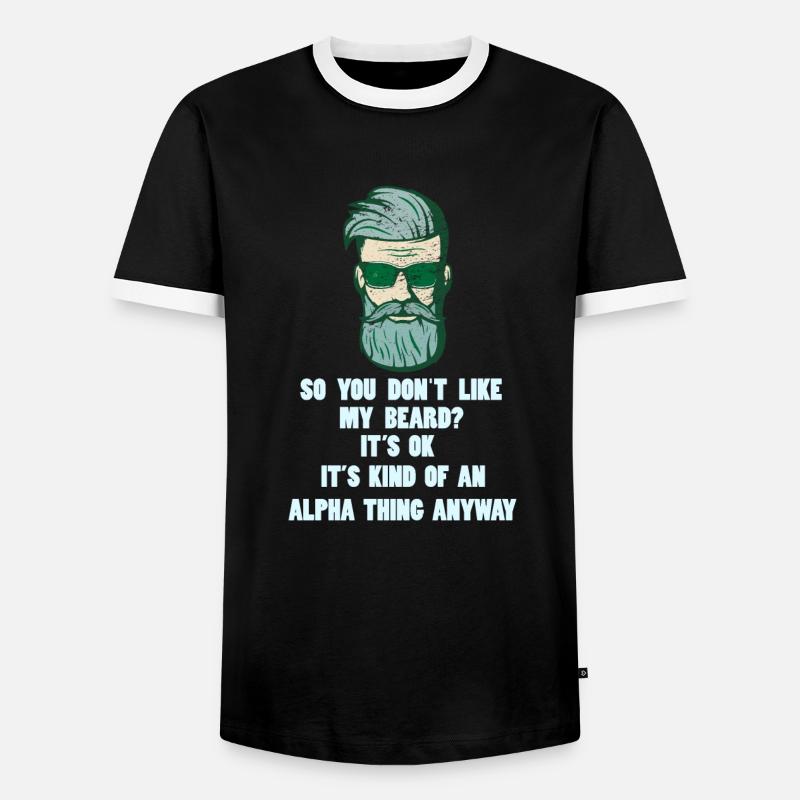 Beard full beard - Men's Ringer Shirt - black/white