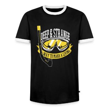 Diving Diver Funny Commercial Diving - Men's Ringer Shirt - black/white - Front - AI Model Female 172 light (172cm) & AI Model Male 178 light (178cm)