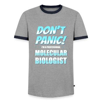 Biologie Biologe Witzig Molekularbiologe - Männer Kontrast-T-Shirt - Grau/Navy  - Vorne - AI Model Female 172 light (172cm) & AI Model Male 178 light (178cm)