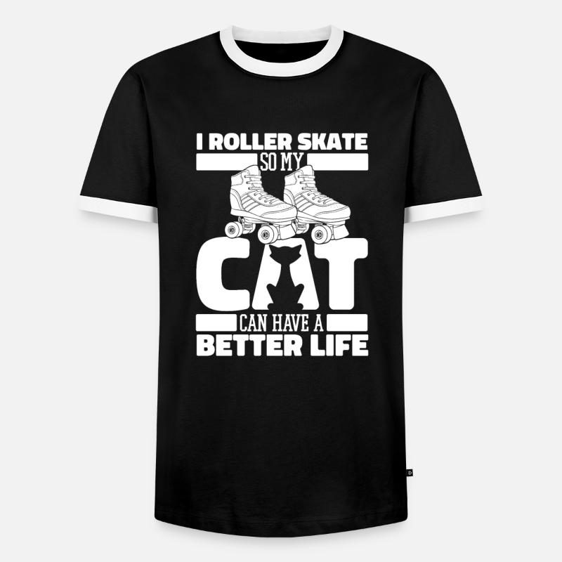 Roller skating Roller skating - Men's Ringer Shirt - black/white