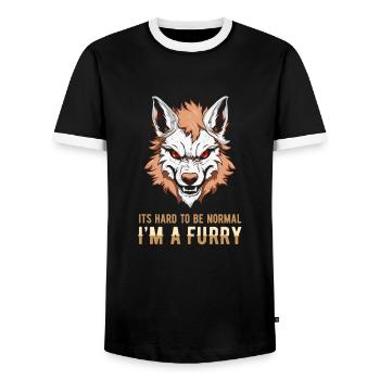 Furry Fandom Fursuits Cool - T-shirt contrasté Homme - noir/blanc - Devant - AI Model Female 172 light (172cm) & AI Model Male 178 light (178cm)
